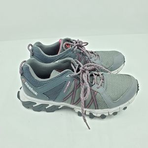 Reebok Microweb Sneakers Shoes Grey Pink Sz 9 Read